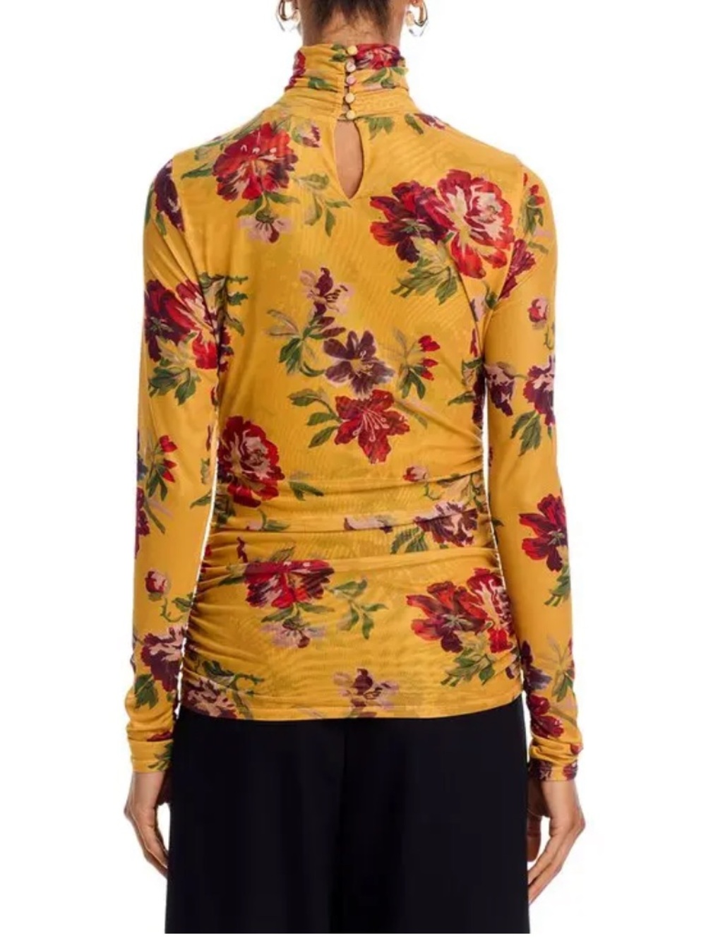 Cinq a sept Bridgette floral mesh top gold extra large - Picture 2 of 9